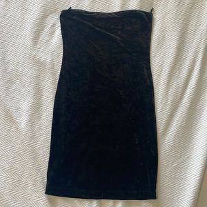 Black Velvet Strapless Dress